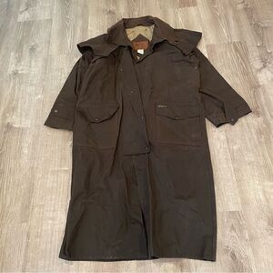 Outback Trading Company Oilskin Slicker Brown Coat Jacket Size Medium